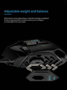 Ratón de juego con cable de alto rendimiento G502 HERO, sensor HERO 25K, 25,600 DPI, RGB, pesos ajustables, 11 botones programables, memoria incorporada, PC - Negro - Ver 5