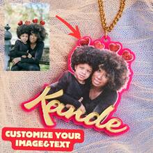 個性化時尚元素設計頸鍊，定制紀念品生日禮物驚喜禮物結婚周年紀念親子禮物 - Gold text and Gold - 查看 7