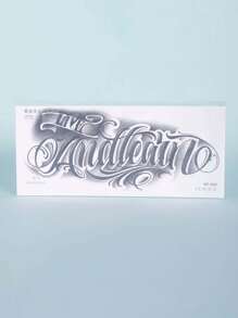 Tatouage temporaire de lettre anglaise avec décoration créative de style européen, imperméable à l'eau et à la transpiration, durée de 1 à 2 semaines, jus d'herbes réaliste et faux noir non réfléchissant tatouages ​​pour hommes, Autocollants de tatouage pour bras, poitrine, jambe, art corporel moderniste.