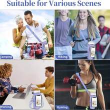 1入最新款2024防水透明掛頸鑰匙和錢包，相機和QR碼觸摸屏存儲袋，適用於女士斜挎迷你袋 - 彩色 - 查看 3