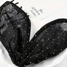 1pc Women's Glittering Rhinestone Decorated Bowknot Mesh Hair Twist Clip Bun Maker, Suitable For Parties