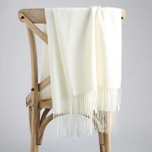 1入組女士純色流蘇長款圍巾，薄款多功能仿羊絨圍巾，全年適用，可作為冷氣披肩，簡約優雅的仿羊絨保暖圍巾 - 彩色 - 查看 19