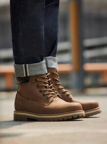 Men's Insulated Winter Snow Boots Outdoor Warm Cold-Weather Work Boots