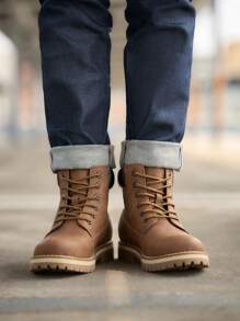 Men's Insulated Winter Snow Boots Outdoor Warm Cold-Weather Work Boots