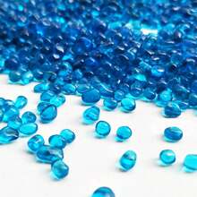 天然藍色玻璃水晶片拋光石頭，適用於室內植物、魚缸填充物、珠寶製作、許願瓶、裝飾、花園、噴泉和其他DIY項目 - 彩色 - 查看 5