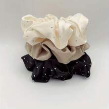 Women's Satin Hair Scarf & Scrunchie Set, Softer Than Silk, Valentine's Day Gift, Large Ponytail Holder - Pack Of 3, Diamond Summer Style - Multicolor - View 5