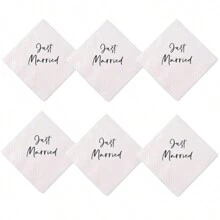 50pcs Disposable Square Napkins With Alphabet Print, Suitable For Weddings, Festivals, Restaurants And Parties,Christmas - White - View 3
