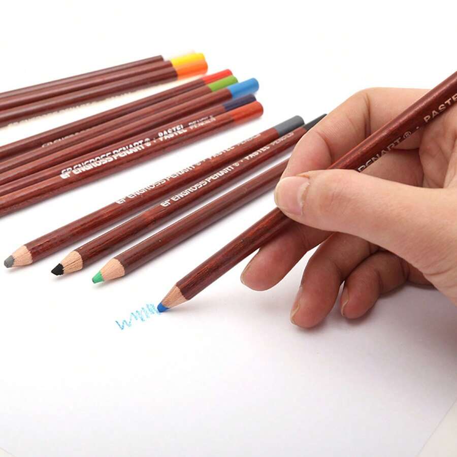 12 Colored Pencils, Portrait Powder Drawing Pencils, Professional Hand ...