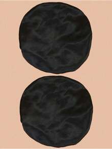 1 pieza Gorro de seda para dormir, gorros de satén, gorro de dormir de seda con banda elástica suave, envoltorio de cabello de seda para cabello rizado (negro y dorado) - Negro - Ver 5