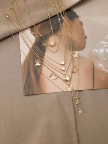 1-10pcs/Set Fashionable Minimalist Colorful Butterfly Y2K Pendant Necklace Suit For Men & Women, Suitable For Holiday, Party, Date, Gift, Daily Wear