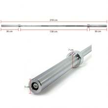 Barra Semi Olimpica Profesional Crossfit 700 Lbs 15 Kg Gym Pesas 2.2 M Gimnasio - Plateado - Ver 9