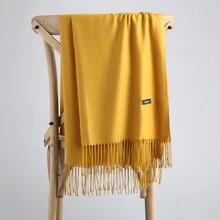 1入組女士純色流蘇長款圍巾，薄款多功能仿羊絨圍巾，全年適用，可作為冷氣披肩，簡約優雅的仿羊絨保暖圍巾 - 彩色 - 查看 24