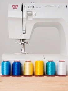 6 sợi chỉ thêu đầy màu sắc để thêu vi tính, chỉ thêu tay DIY để sử dụng tại nhà, chất liệu quần áo & phụ kiện - xanh vàng trắng - Xem 3