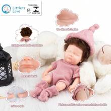 Bebê Reborn Silicone Sólido Molinho Realista Menina 23cm Pode Dar Banho - Olhos Fechados - Visão 2
