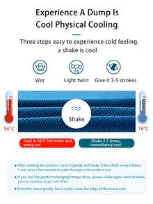 1片最新款冷卻毛巾，涼爽柔軟透氣，超細纖維冰冷毛巾，適用於瑜伽、高爾夫、健身房、露營、跑步、運動等活動 - 藍色 - 查看 3