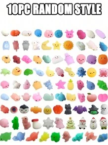 Juguetes antiestrés mini squishy de animales y bollos en estilo aleatorio, en paquetes de 5, 10 o 30 piezas, regalos para fiestas y cumpleaños - Multicolor - Ver 15