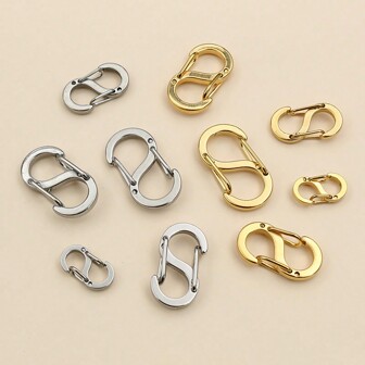 4入組不銹鋼S鎖雙開口縮短扣頸鍊扣環手鍊連接扣DIY珠寶