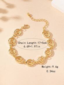 1pc Fashionable Hollow Clover Lucky Bracelet, Unique Design With Elegant Feel, Suitable For Women To Wear To Parties, Events And Daily