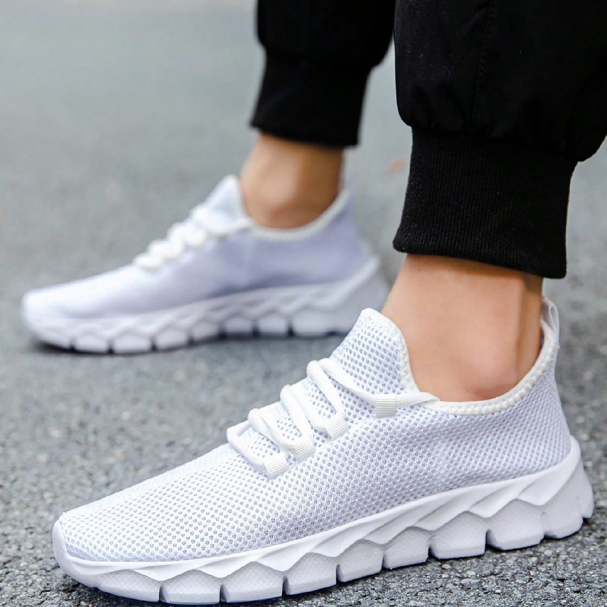 Chaussures dÃ©contractÃ©es en maille respirante, chaussures de course lÃ©gÃ¨res et confortables, chaussures de fitness pratiques Ã enfiler pour homme