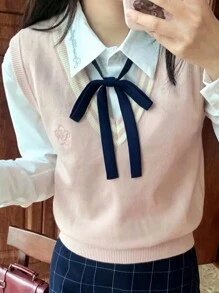 1pc Simple No-Tie Solid Color JK Necktie, Collar Rope, Suitable For Long-Hemmed Shirt Accessory, School Uniform, Sailor Collar Ribbon, Daily Wear And Holiday Gift Valentine's Day Valentines