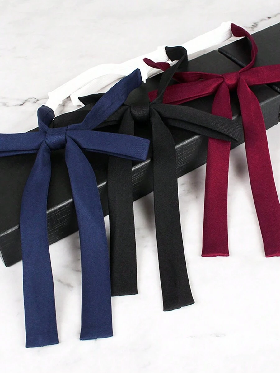 1pc Simple No-Tie Solid Color JK Necktie, Collar Rope, Suitable For Long-Hemmed Shirt Accessory, School Uniform, Sailor Collar Ribbon, Daily Wear And Holiday Gift Valentine's Day Valentines