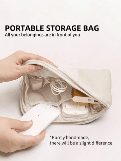 Multifunktionell digital förvaringsväska för resor och företag för ström, datakablar, laddare, kosmetika, bärbar arrangör för företag, resor, skola, högskola, kontor, skolmaterial, skoltillbehör, skolstart, universitetsstudenter, arrangör