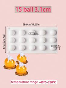 1pc 3D Ball Shape Silicone Mold For Baking Non-Stick Easy Release White Sphere Baking Mold For Mousse Cake Fondant Sugarcraft Dessert Pastry Tools