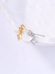 KARYOKO 1 PC Golden Tiny Dangle Nose Stud Shiny CZ Silvery Dangling Nose Piercing Jewelry For Women Men Small Ear Nose Bone Ball Pin Party Jewelry Gift - Dangle Nose Stud - View 7