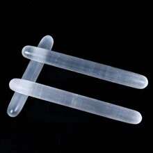 Baguette de massage en cristal de sélénite NORTHLANDZ de 6 pouces, cristaux blancs marocains de guérison pour le soulagement de l'anxiété, le yoga et la méditation, idéal pour les cadeaux et la décoration d'intérieur