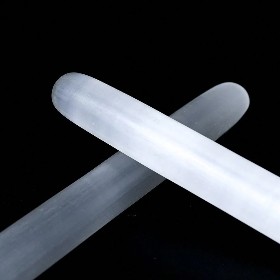 Baguette de massage en cristal de sélénite NORTHLANDZ de 6 pouces, cristaux blancs marocains de guérison pour le soulagement de l'anxiété, le yoga et la méditation, idéal pour les cadeaux et la décoration d'intérieur