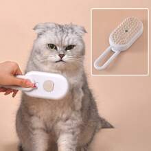 Pet Spray Massage Comb, Cat Steaming Comb, Dog Hair Brush, Water Spray To Remove Floating Hair - White - View 3