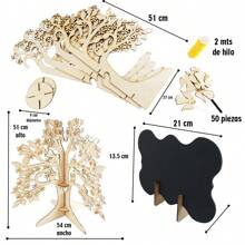 Signature Tree With 100 Pieces And 3 Mm Mdf Chest Wedding Hearts - Beige - View 2