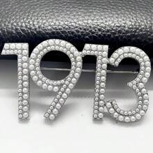 1pc 1913 Sorority Sister Pin / 1908 Women's Brooch / Ladies Resilience Social Pin, Unique Decorative Accessory For Women's Jewelry - White - View 4