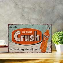 1入口感清新美味的橙汁金屬招牌，復古家居裝飾，適用於臥室，客廳，酒吧，咖啡廳氛圍提升的牆面裝飾 - 彩色 - 查看 1