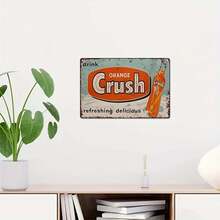 1入口感清新美味的橙汁金屬招牌，復古家居裝飾，適用於臥室，客廳，酒吧，咖啡廳氛圍提升的牆面裝飾 - 彩色 - 查看 3