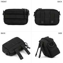 Huntvp® Small Molle Bag Tactical Utility Pouch EDC Additional Bag Military Pouch Molle Mini Tool Bag For Backpack Multifunctional Shoulder Bag Crossbody Shoulder Bag For Hiking Camping - Black - View 4