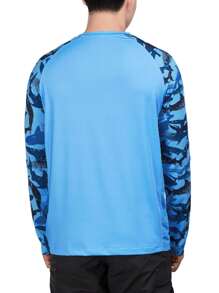 RODEEL Long Sleeve Shirts Men UPF 50+ Sun UV Protection Lightweight Quick Dry Moisture Wicking Breathable Cooling Athletic Activewear For Outdoor Hiking Camping Running Biking Fishing Boating Construction Landscaping Sport Gym Workout, Holiday Gift - 藍色 - 查看 4