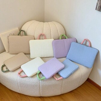 1PC Fresh And Simple Color Contrast Handheld Inner Bag 11 Inch Tablet IPad Bag 13/14 Inch Laptop Shockproof Computer Bag Back To School