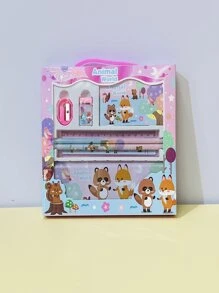 7 件卡通儿童文具礼品套装、创意学习用品铅笔盒、学校生日礼物、儿童活动包、儿童礼品套装、趣味文具 - 彩色 - 查看 9