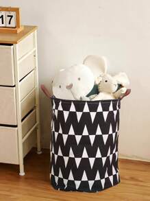 WHICHLIFE 1 chiếc giỏ đựng quần áo bẩn đa năng có họa tiết bất đối xứng đen trắng, trang trí phòng, đồ trang trí, đồ trang trí, đồ trang trí, đồ lưu trữ, đồ sắp xếp quần váy giày dép quần jean bốt váy - Đen và trắng - Xem 9