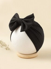 3 件装柔软透气婴儿和幼儿提花条纹帽，带可爱蝴蝶结和高弹性，适合日常穿着和节日爱情人节 - 彩色 - 查看 7