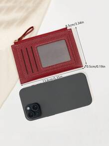 MIYIN Fashion Two Tone Coin Slim Lightweight Portable Cash Card Card Coin Pocket Malist Zipper Wallet With Card Slot Window For Birthday Gift Lady Girls Teenagers For College Student School Student Bag School Supplies For School Dorm Room & Back To School (Wine Red) License Holder Card Holder Wallet Business Card Holder Credit Card Holder Id Card Holder Women For Women Wallet Mini Wallet Purse Wallet Card Wallet - Burgundy - View 7