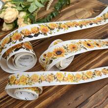 3 Cuộn/Bộ Bộ Băng Washi Phong Cảnh Hoa, Thiết Kế Cây Hoa Lãng Mạn Để Làm Album Ảnh, Viết Nhật Ký, Trang Trí Gói Quà - Nhiều màu - Xem 1