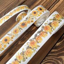 3 Cuộn/Bộ Bộ Băng Washi Phong Cảnh Hoa, Thiết Kế Cây Hoa Lãng Mạn Để Làm Album Ảnh, Viết Nhật Ký, Trang Trí Gói Quà - Nhiều màu - Xem 2