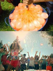 37pcs/111pcs/Pack Random Color Water Balloons, Quick-Fill Water Balloons For Water Fighting, Camping, Beach, Swimming Games