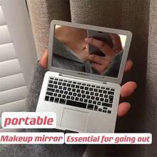 1 Gương trang điểm hình máy tính xách tay mini di động thực tế, Thiết kế MacBook Air sáng tạo, Gương mỹ phẩm gấp nhỏ gọn cho bé gái - Sử dụng khi đi du lịch và gia đình, Hộp quà tặng - Gương mỹ phẩm mô phỏng mini hình máy tính xách tay - Xem 12
