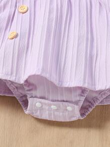 Body de volantes con cuello cuadrado de unicolor para niña bebé en verano