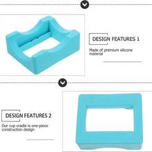 1pc Etched Cup Holder Silicone Cup Coaster Easy Anti-Slip Cup Mat - Multicolor - View 3