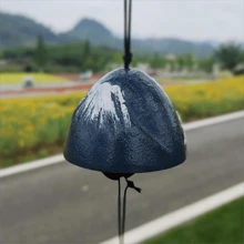 日式风铃铸铁户外装饰品适用于花园、露台和阳台，悬挂式金属风铃装饰礼物，祝福吊坠风铃捕风器 - 彩色 - 查看 12