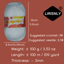 Hilo de lana seleccionado manualmente Lirisnly, 100% acrílico con brillo, colores brillantes, suave para la piel, transpirable y cómodo, ideal para tejer bufandas, sombreros, suéteres, abrigos y manualidades DIY.